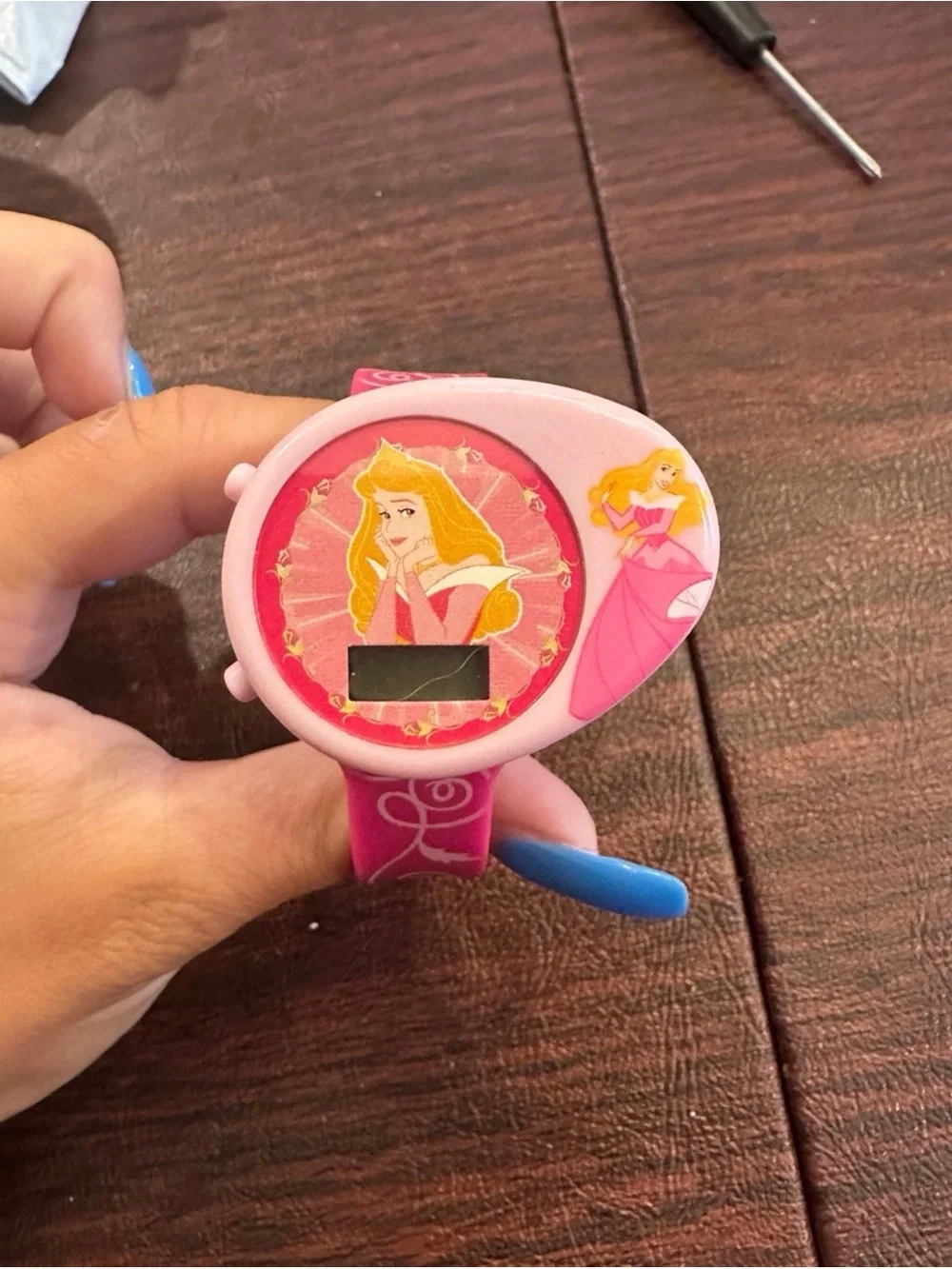 Vintage 1990s Disney Princess Sleeping Beauty Digital Watch – Pink
